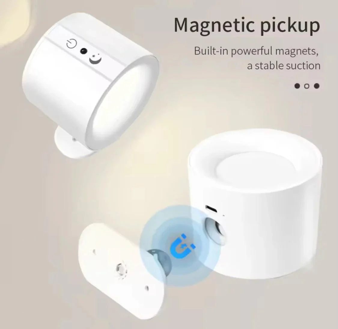 360° Double Head LED Wall Lamp with Magnetic Holder - Adjustable Smart Lighting
