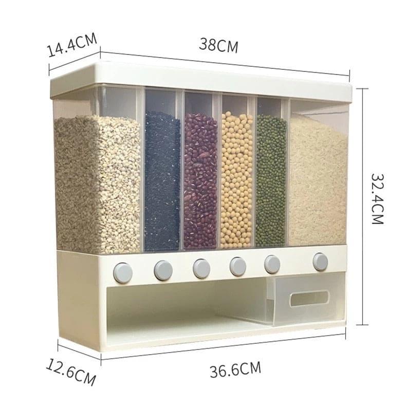 Wall Mounted Cereal Dispenser - 10 kg Capacity for Convenient Storage