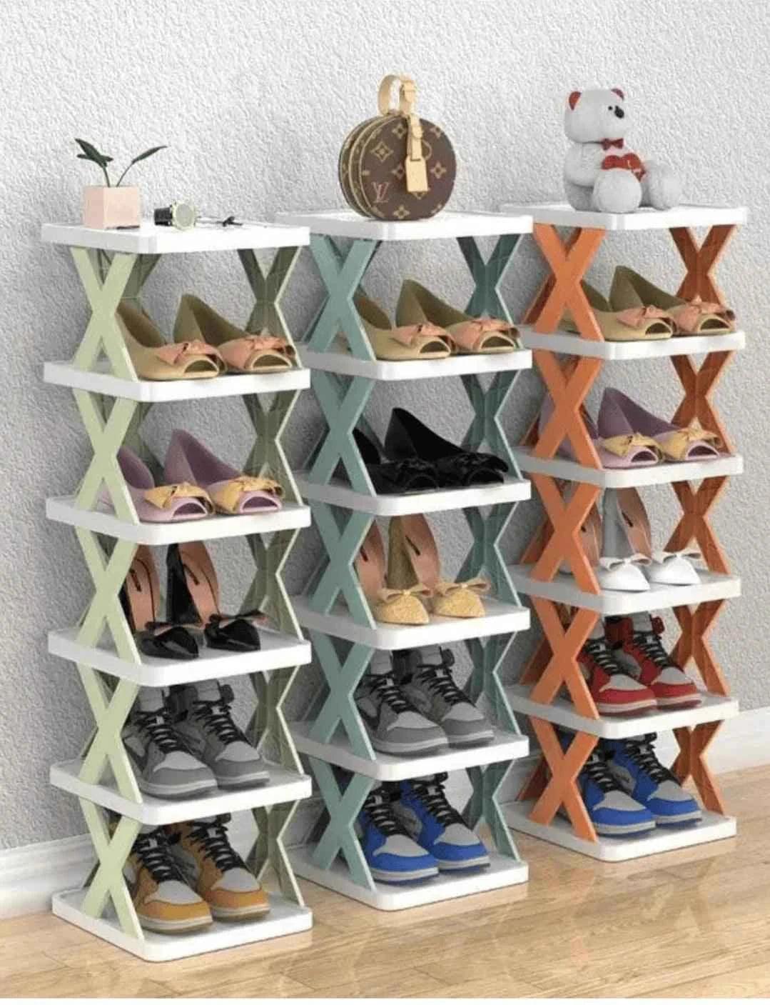 X Shaped Shoe Rack - Stylish and Space-Saving Shoe Organizer
