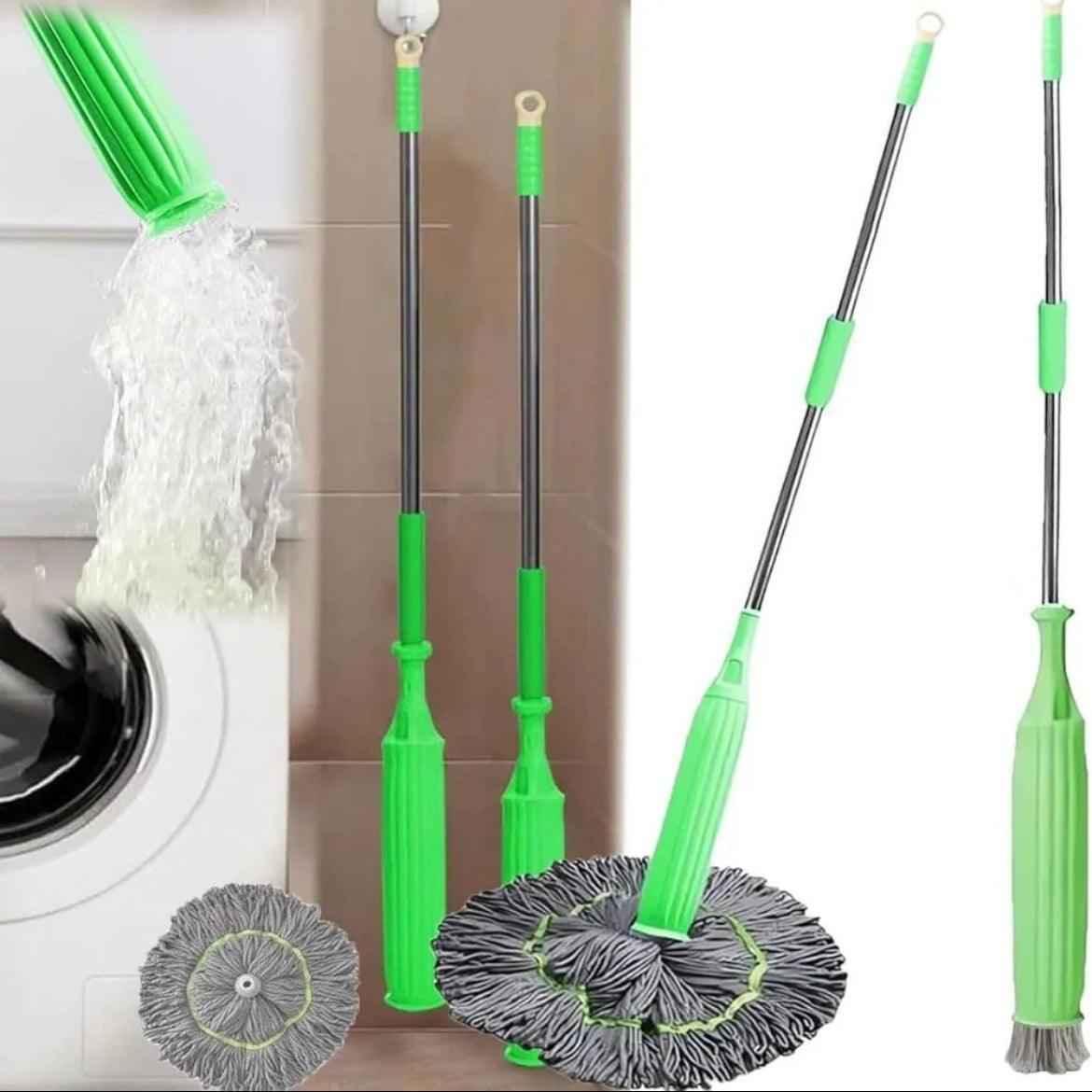 Twister Microfiber Floor Mop - 2 in 1 Cleaning Tool with Adjustable Long Handle for Home and Kitchen