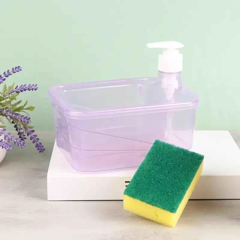 Round Transparent Kitchen Dispenser with Sponge for Easy Liquid Pouring