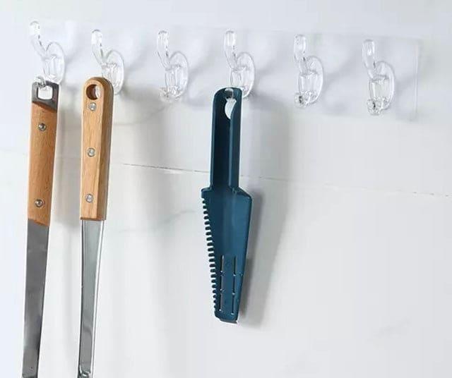 6 Transparent Wall Hooks for Kitchen and Bathroom Organization