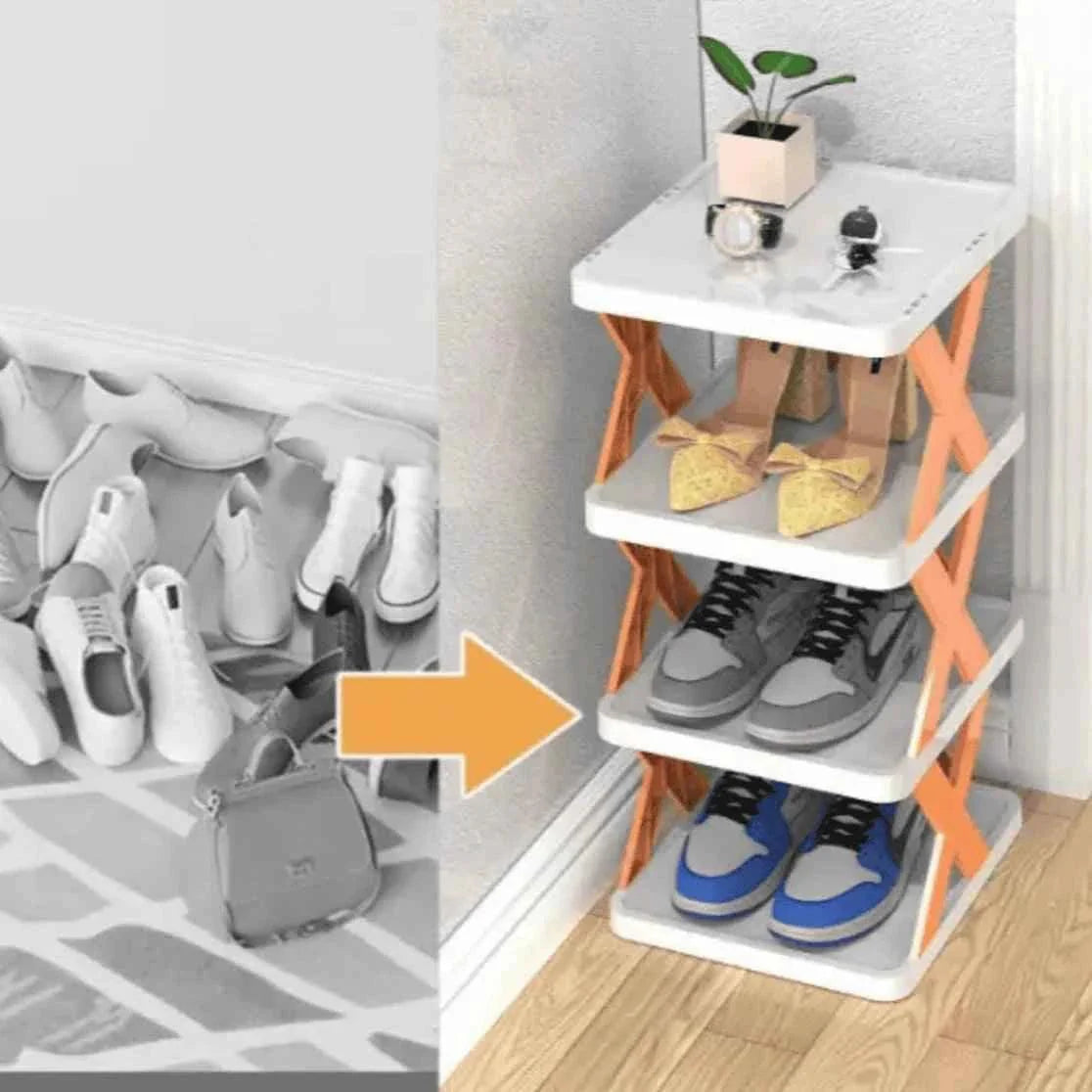 X Shaped Shoe Rack - Stylish and Space-Saving Shoe Organizer