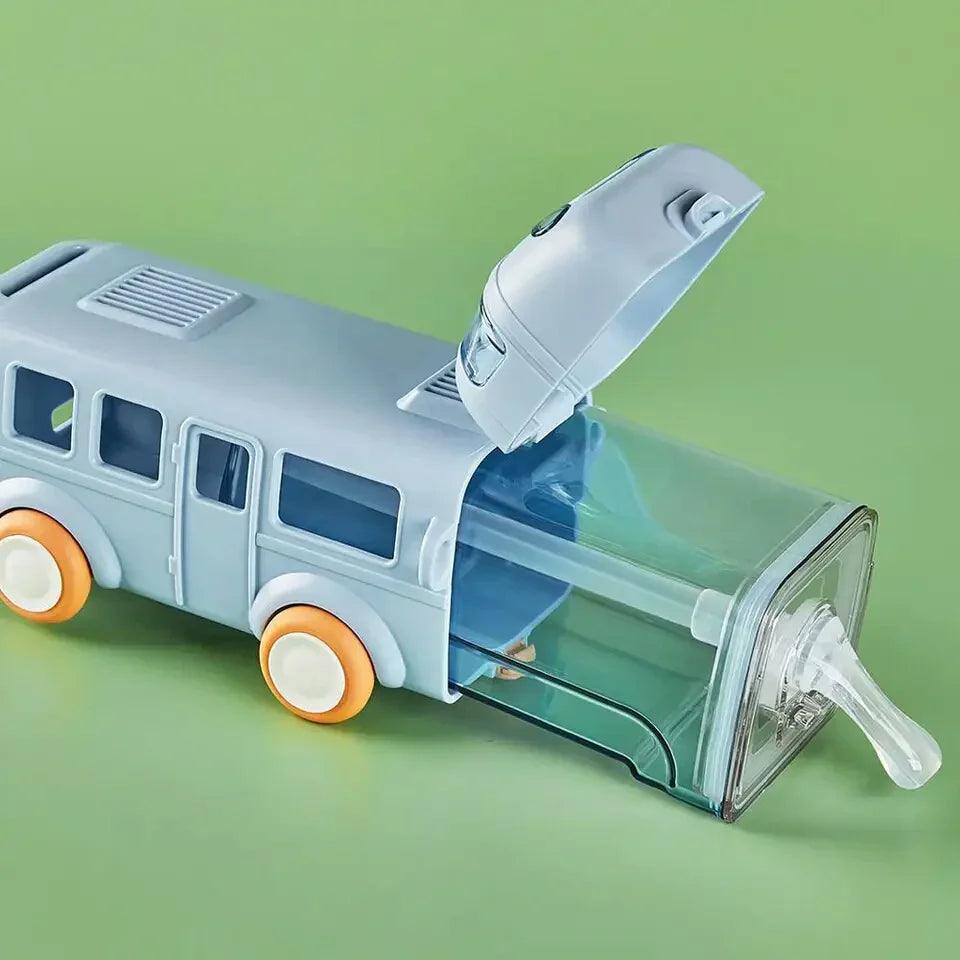 500ML Bus Shaped Water Bottle with Straw for Kids and Adults