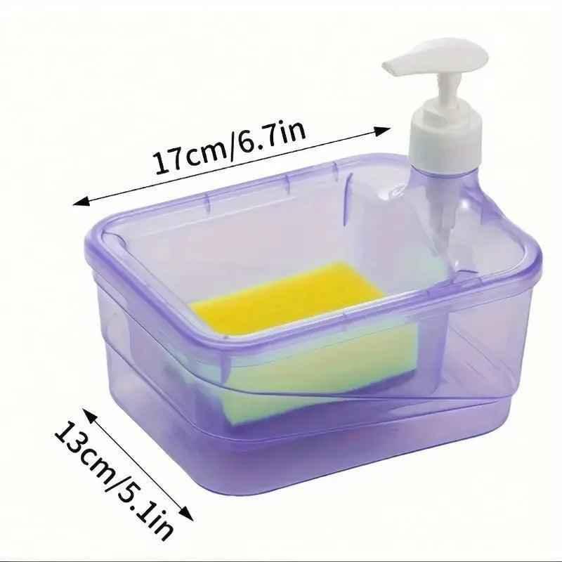 Round Transparent Kitchen Dispenser with Sponge for Easy Liquid Pouring