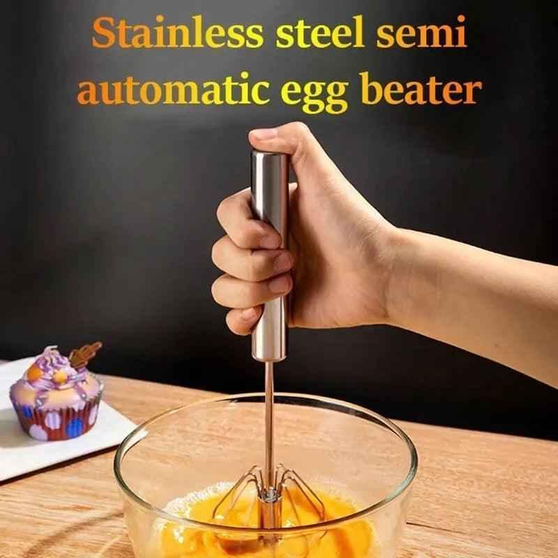 Stainless Steel Egg Beater - Durable Kitchen Whisk for Eggs and Batter