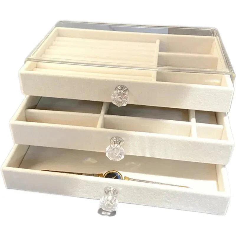 Acrylic Jewelry Organizer with 3 Drawers for Stylish Storage