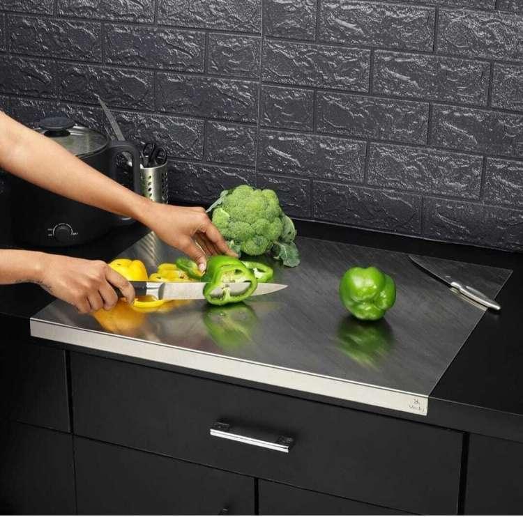 Stainless Steel Cutting Board for Vegetable Preparation