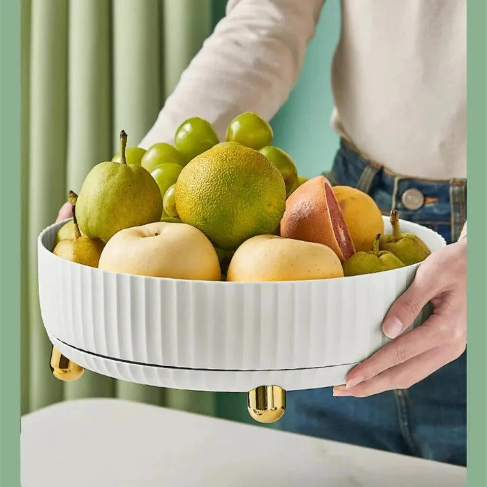 Stainless Steel Vegetable Cutting Board with Luxury Rotating Tray - Durable, Hygienic, Easy to Clean for Home and Restaurant Use