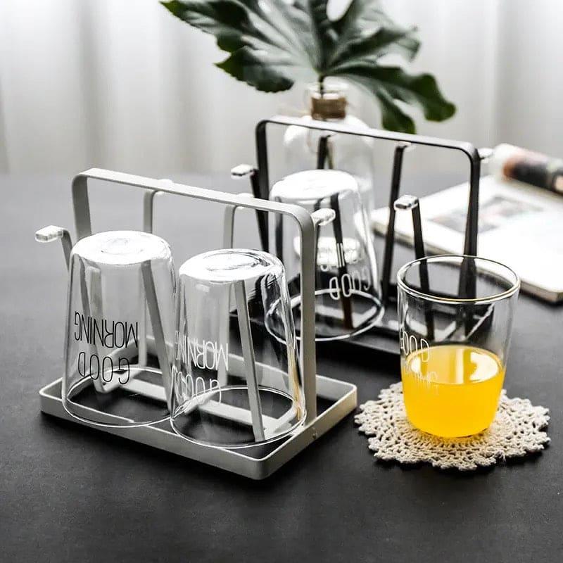 6 Hooks Iron Glass Stand Holder for Home Organizer and Decor
