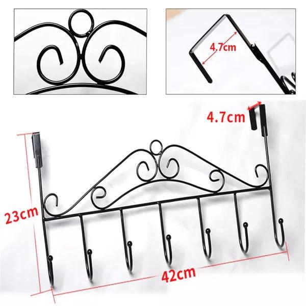 7 Hook Iron Door Hanger for Home Organization and Decor