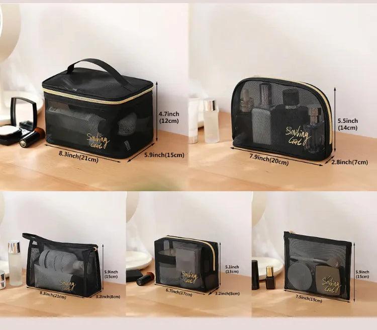 Set of 5 Stylish Makeup Pouch Set for Travel and Organization