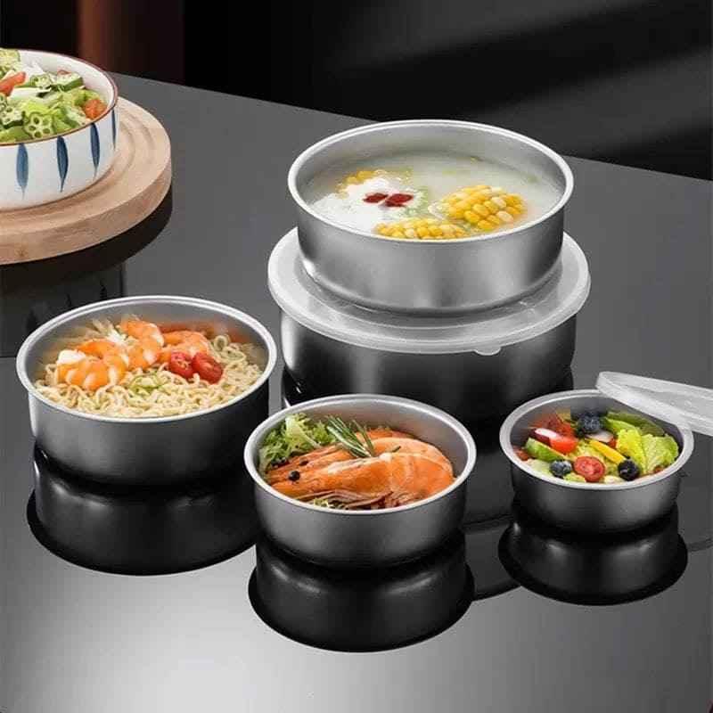 Stainless Steel Mixing Bowls Set - 5 Bowls with Lids