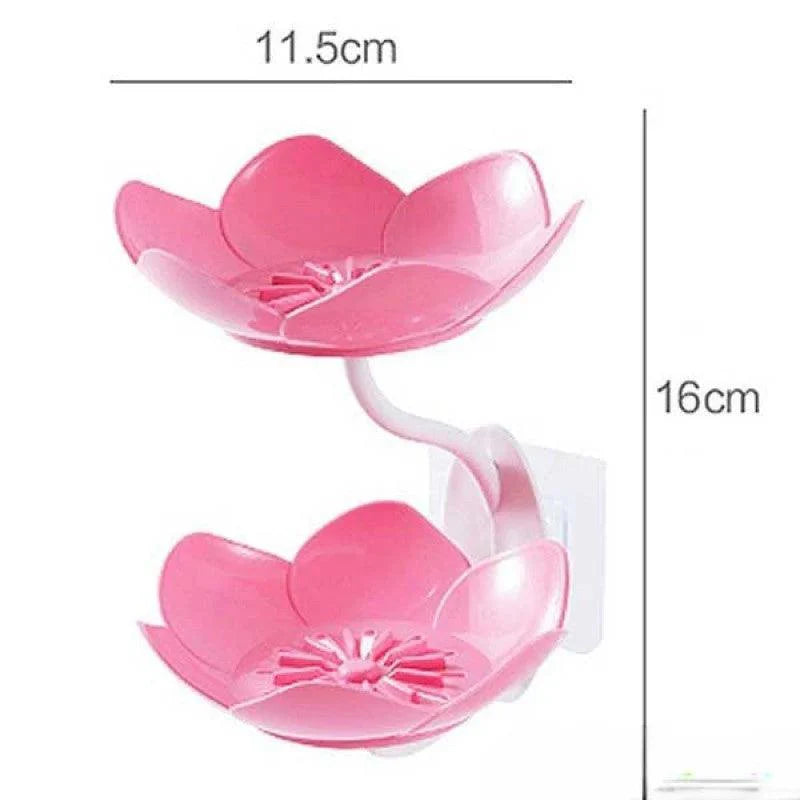 2 Layer Soap Tray - Elegant Flower Design for Stylish Soap Storage