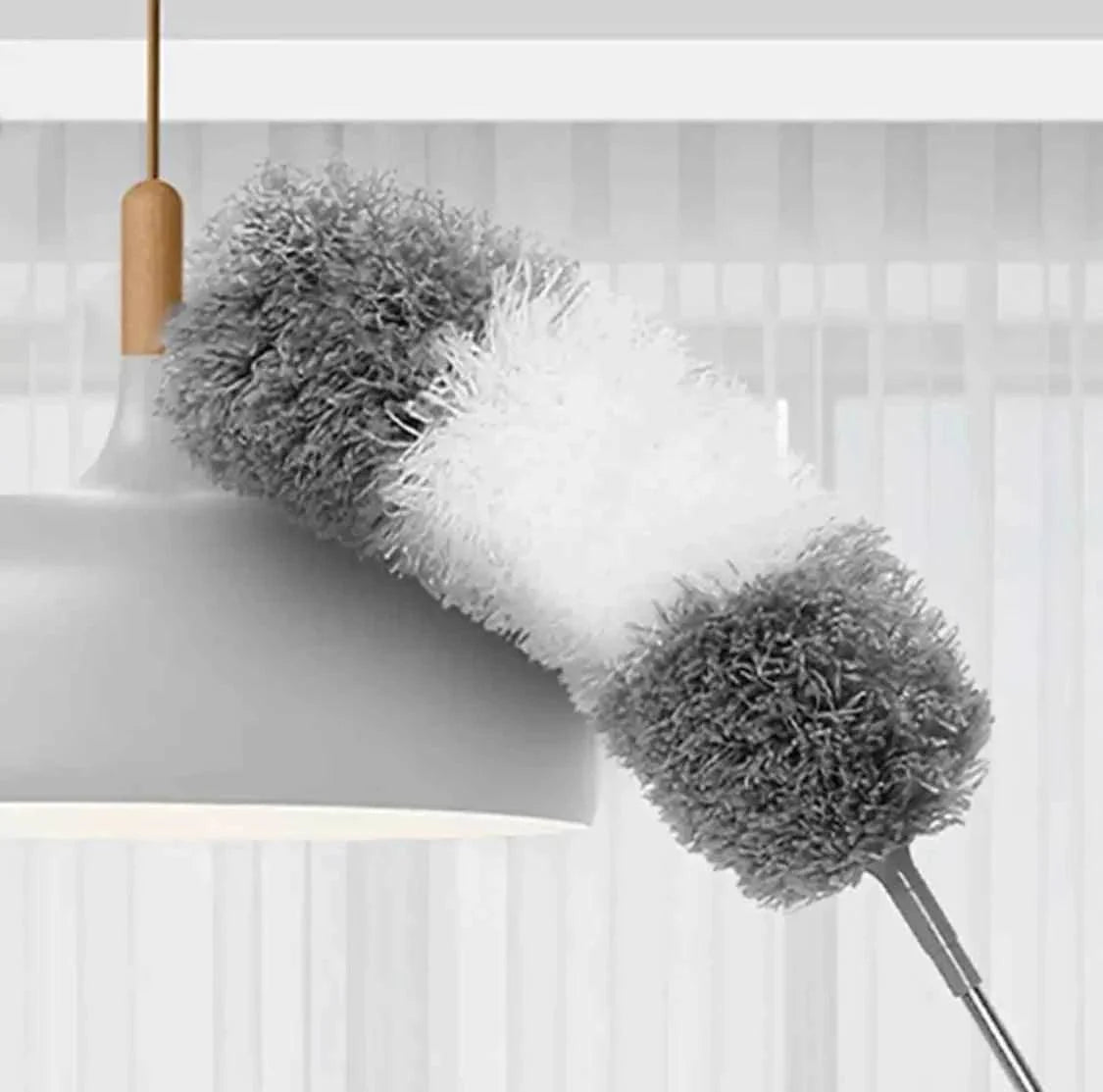Extendable Feather Duster with Long Bendable Pole for High Ceiling and Ceiling Fan Cleaning