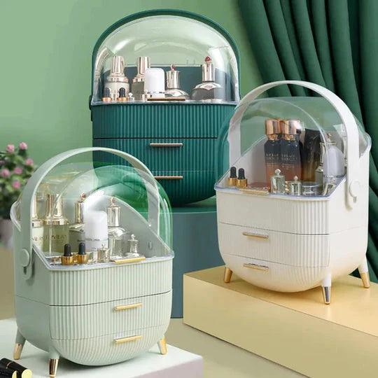 3-Layer Makeup Organizer for Efficient Desktop Storage and Display