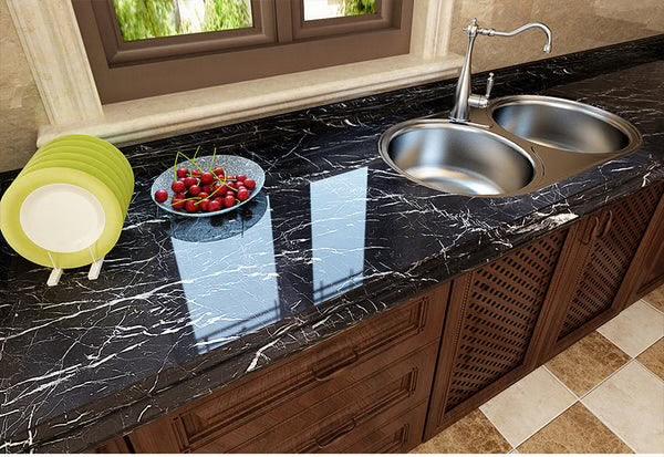 Self-Adhesive Marble-Style Wallpaper Stickers for Kitchen Cabinets and Furniture Decor