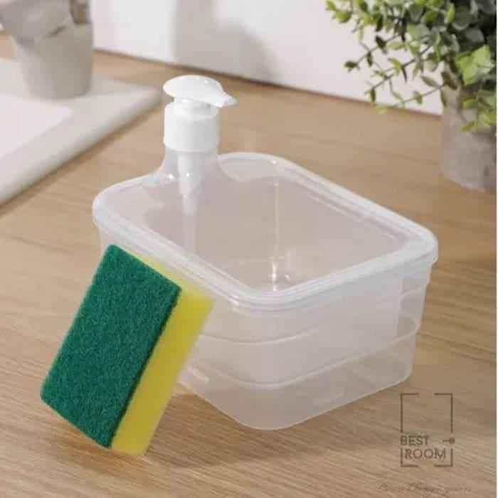 Round Transparent Kitchen Dispenser with Sponge for Easy Liquid Pouring