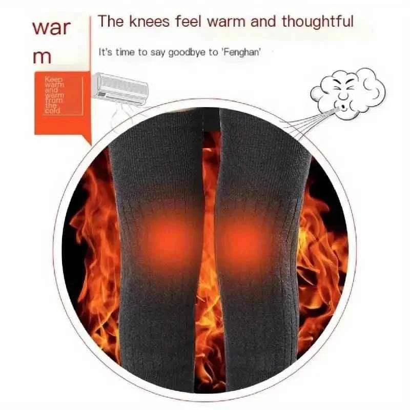 Soft Warm Wool Knee Pads - Cashmere Wool Knee Brace Support Sleeves without Belt