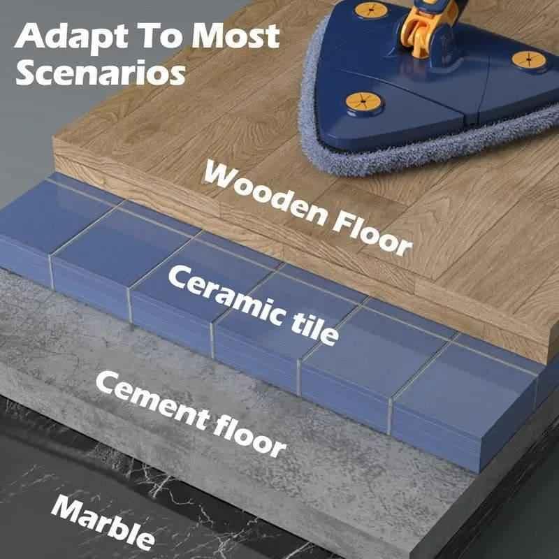 360-Degree Rotating Mop with Extendable Handle for Efficient Cleaning