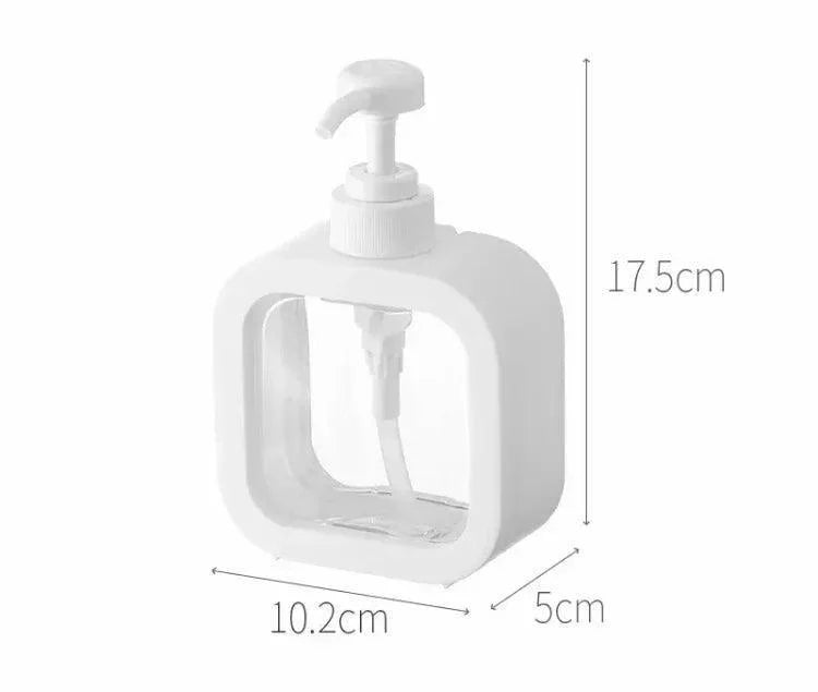 Square Soap Dispenser - Transparent Refillable Liquid Bottle with Pump for Home Use