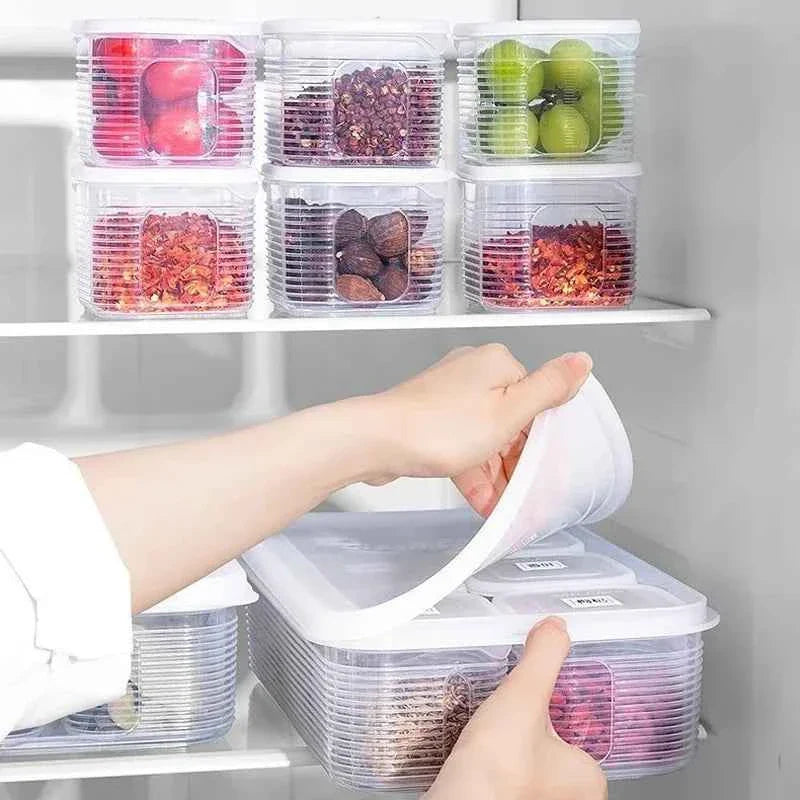 6 Grid Vegetable Storage Box for Kitchen Organization and Fresh Produce