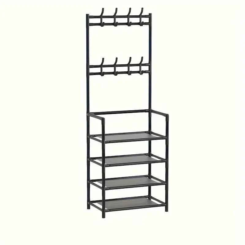 5 Layer Living Room Shoe Rack Multi-Layer Storage Shelf DIY Clothes Hanger Simple Floor-Standing Organizer