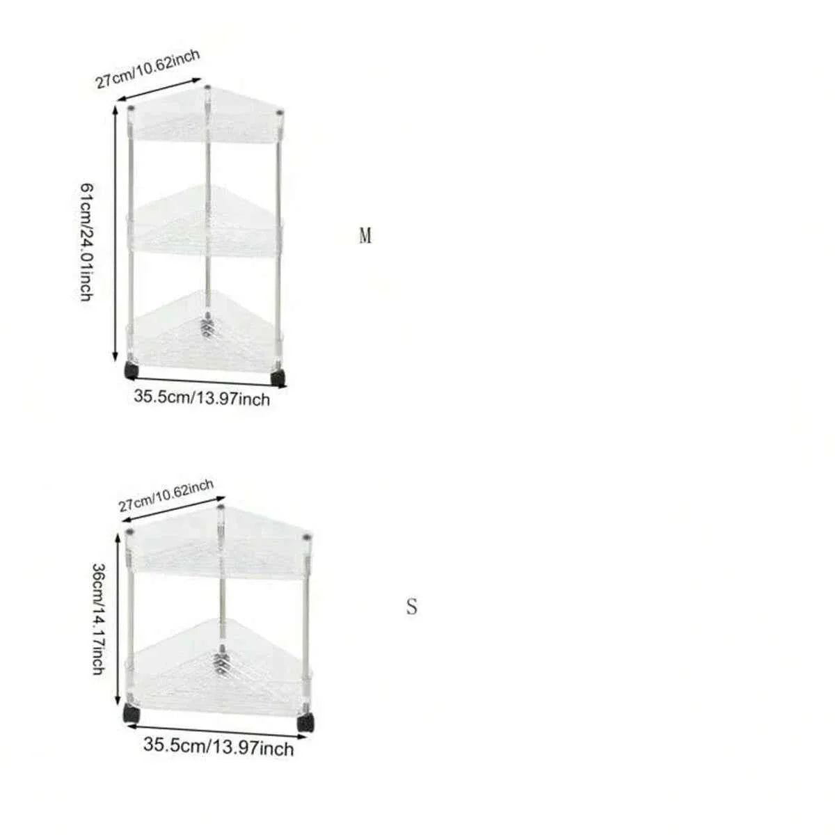 Acrylic Triangle Corner Trolley for Space-Saving Storage Solutions