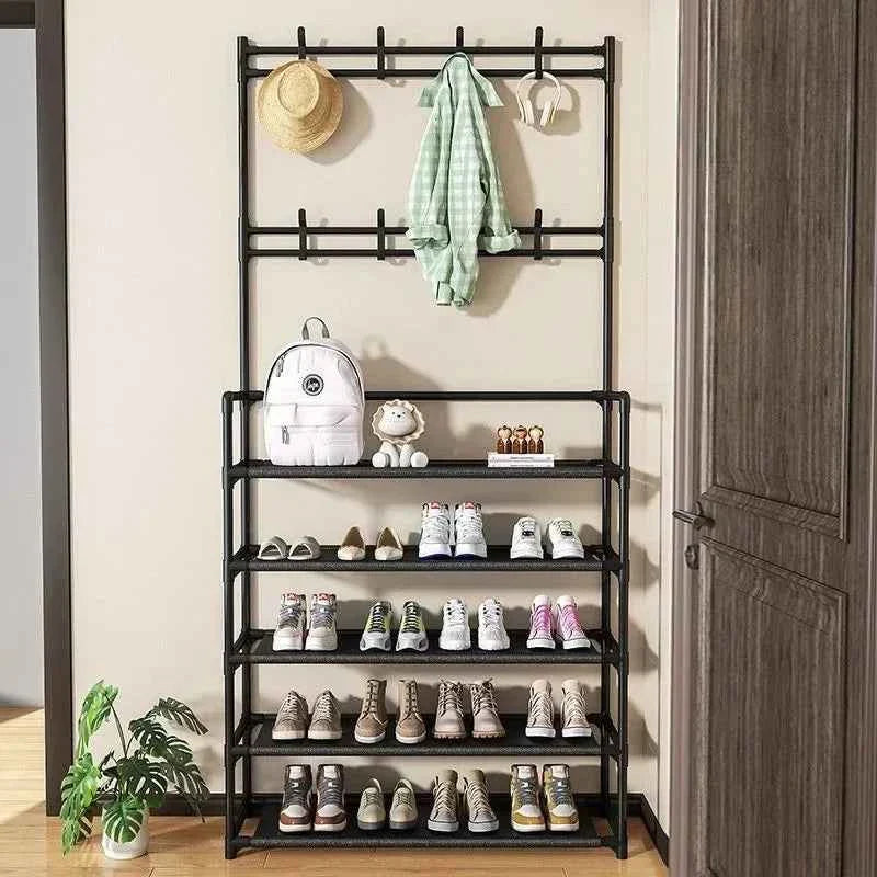 5 Layer Living Room Shoe Rack Multi-Layer Storage Shelf DIY Clothes Hanger Simple Floor-Standing Organizer