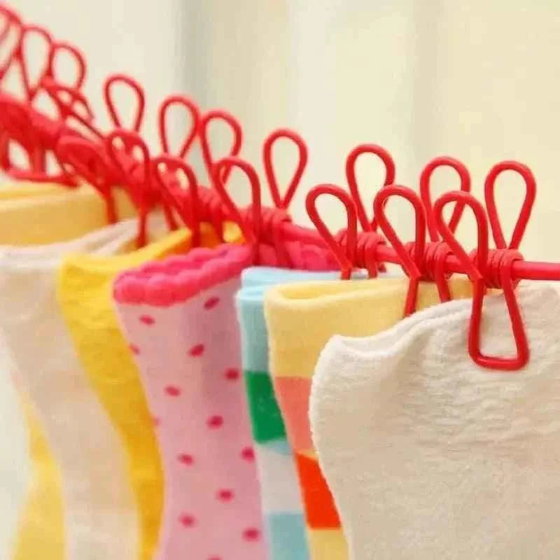 12 Clip Elastic Clothesline for Efficient Drying and Organization