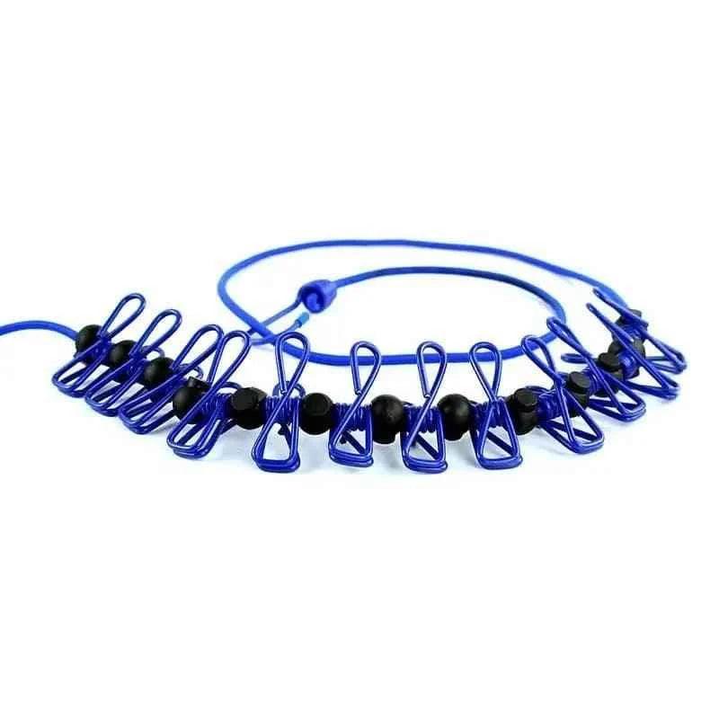 12 Clip Elastic Clothesline for Efficient Drying and Organization
