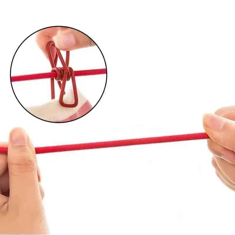 12 Clip Elastic Clothesline for Efficient Drying and Organization