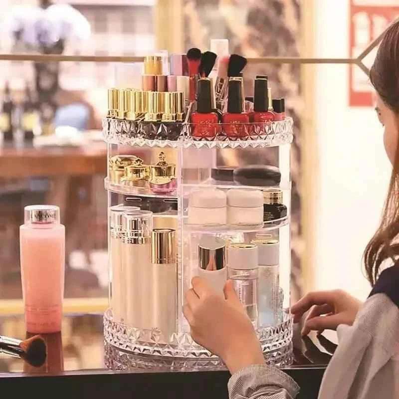 360 Rotating Makeup Organizer for Easy Access and Efficient Storage - Makeup Organizer 360 Rotating
