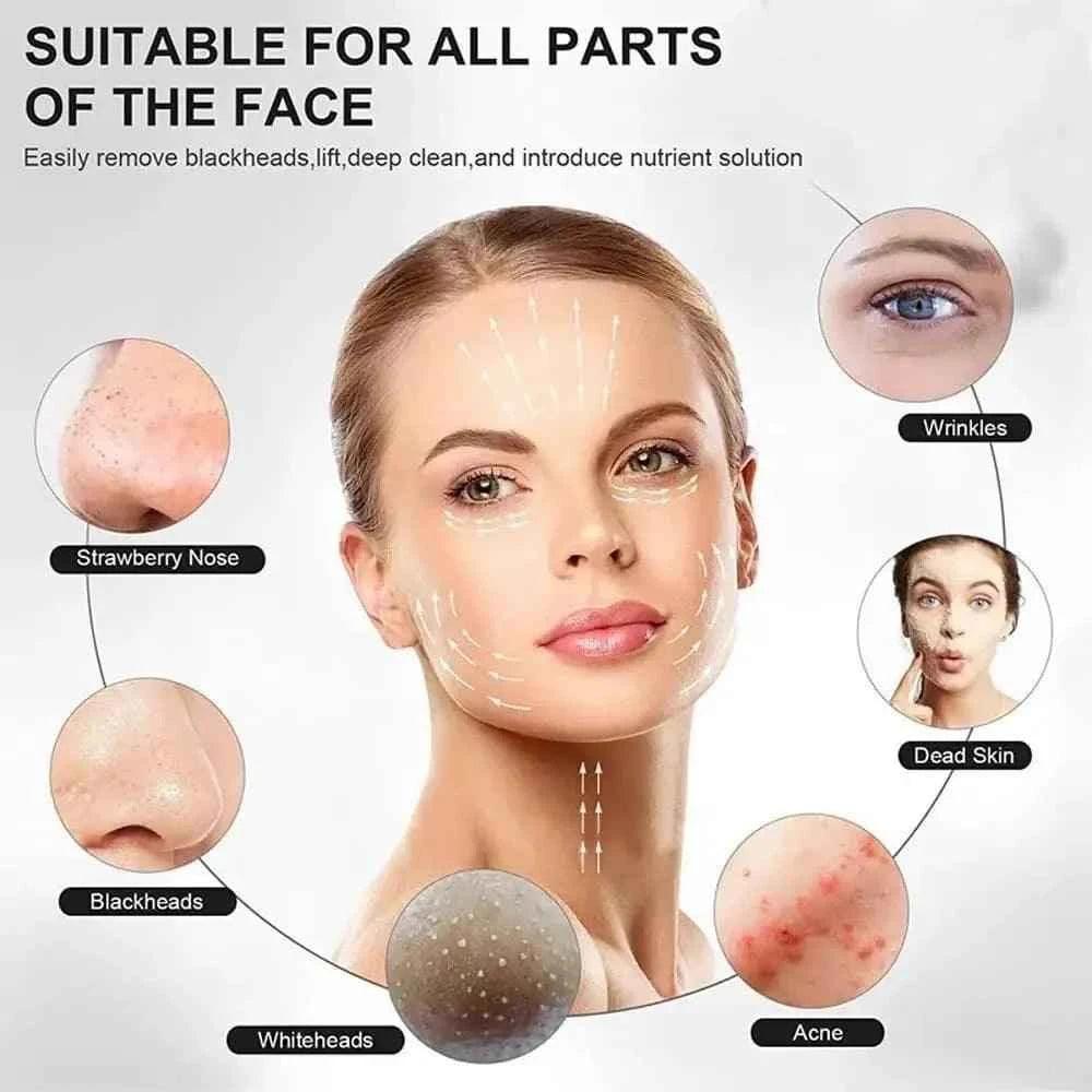 Ultrasonic Skin Scrubber for Deep Cleansing, Blackhead Extraction, and Facial Massaging - Exfoliator and Vibrating Face Cleaner with Ultrasonic Peeling
