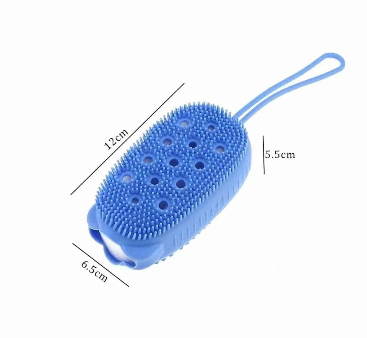 Silicone Bath Brush - Double Sided Bubble Brush for Exfoliation and Cleansing