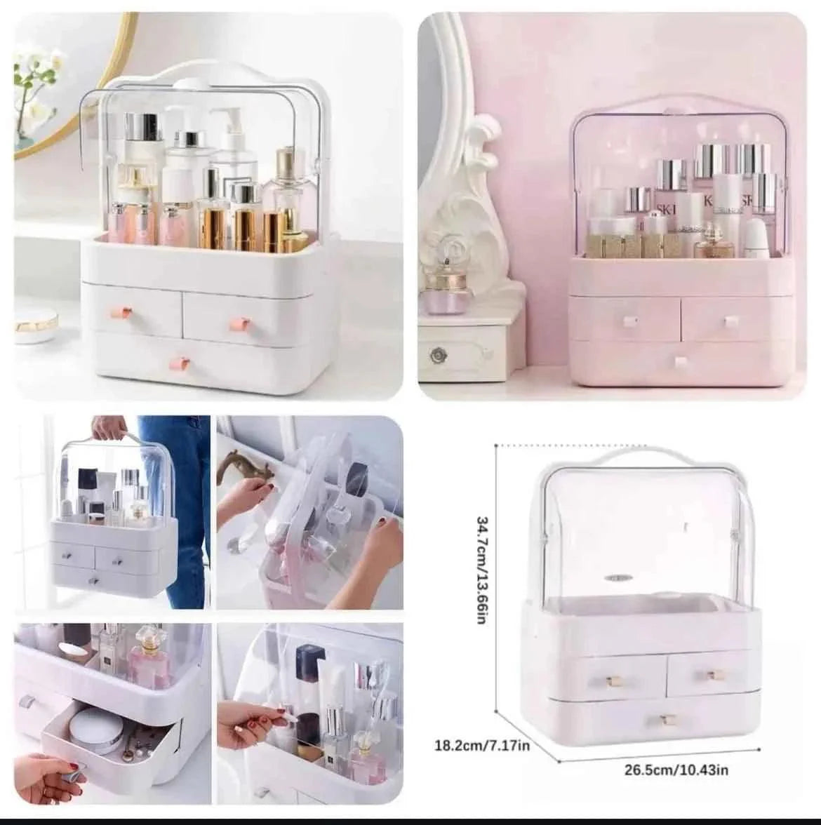 Acrylic Cosmetic Organizer: Double Sided Makeup Organizer for Efficient Storage