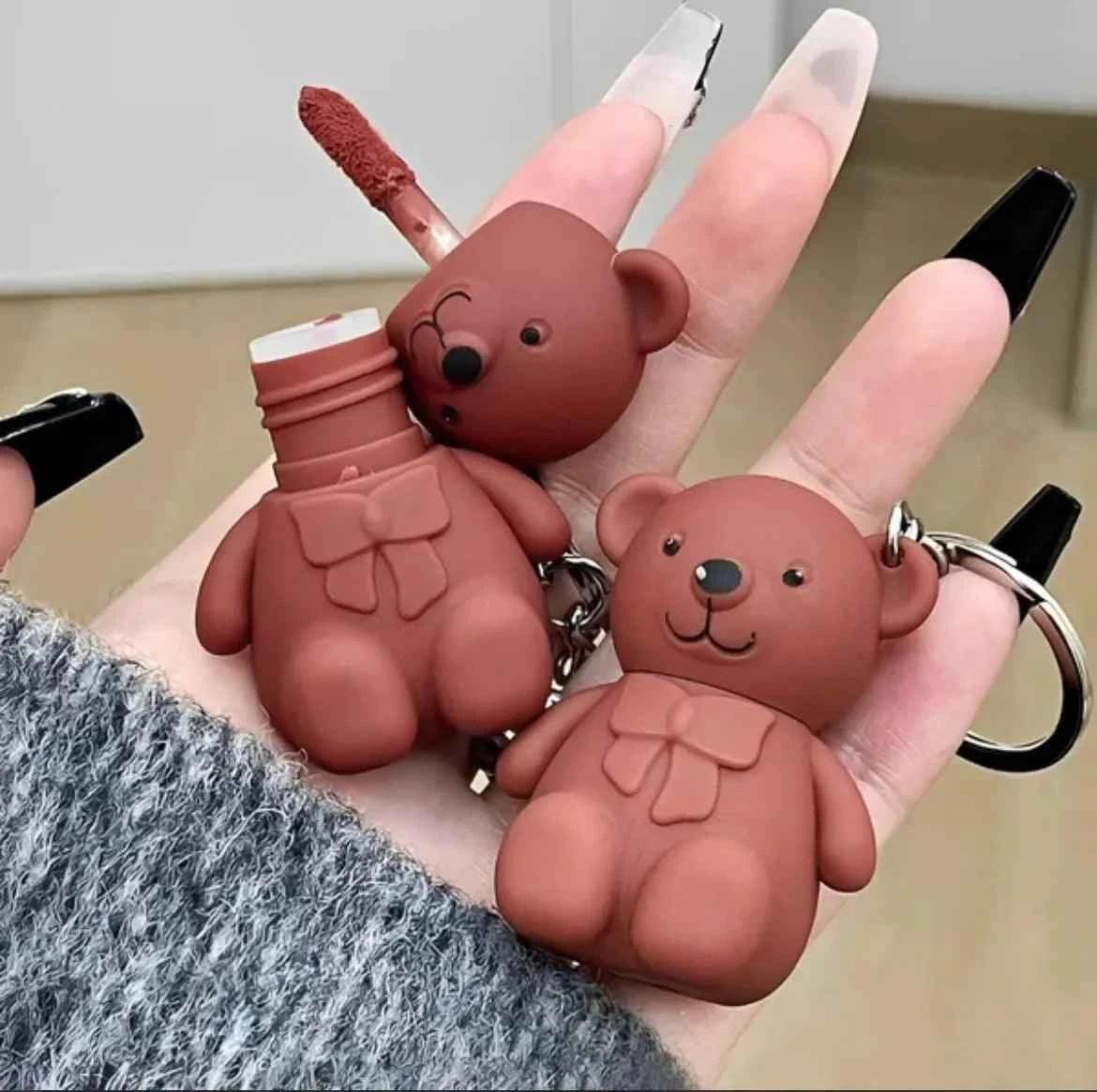 6pcs Korean Bear Lipgloss Set - Cute Hydrating Lip Tint for Luscious Lips