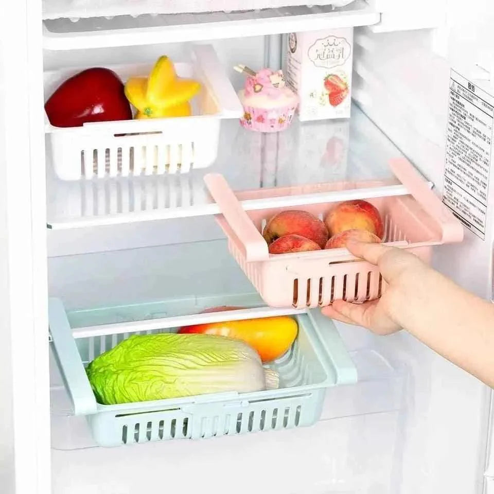 Stretchable Fridge Basket for Organized Storage and Freshness