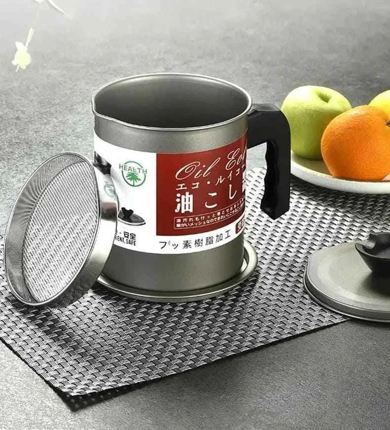 Stainless Steel Oil Filter Pot 1.4 Liter for Cooking and Frying