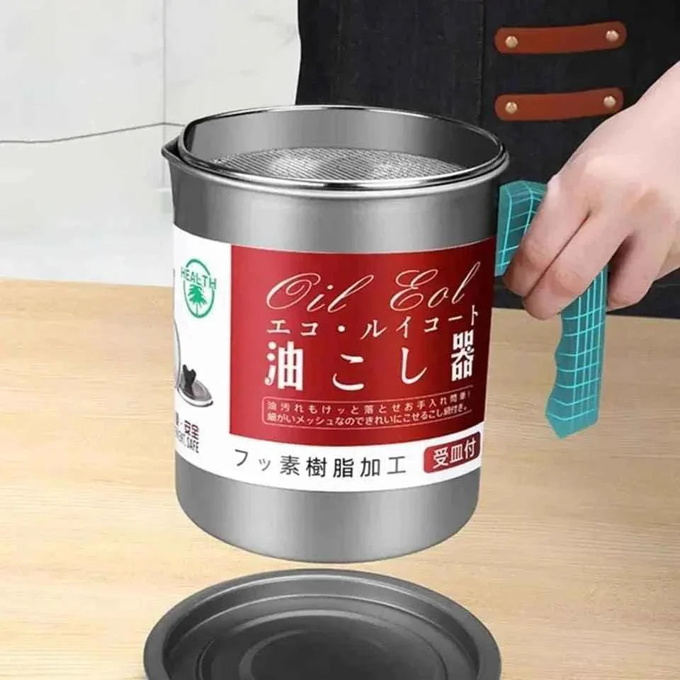 Stainless Steel Oil Filter Pot 1.4 Liter for Cooking and Frying