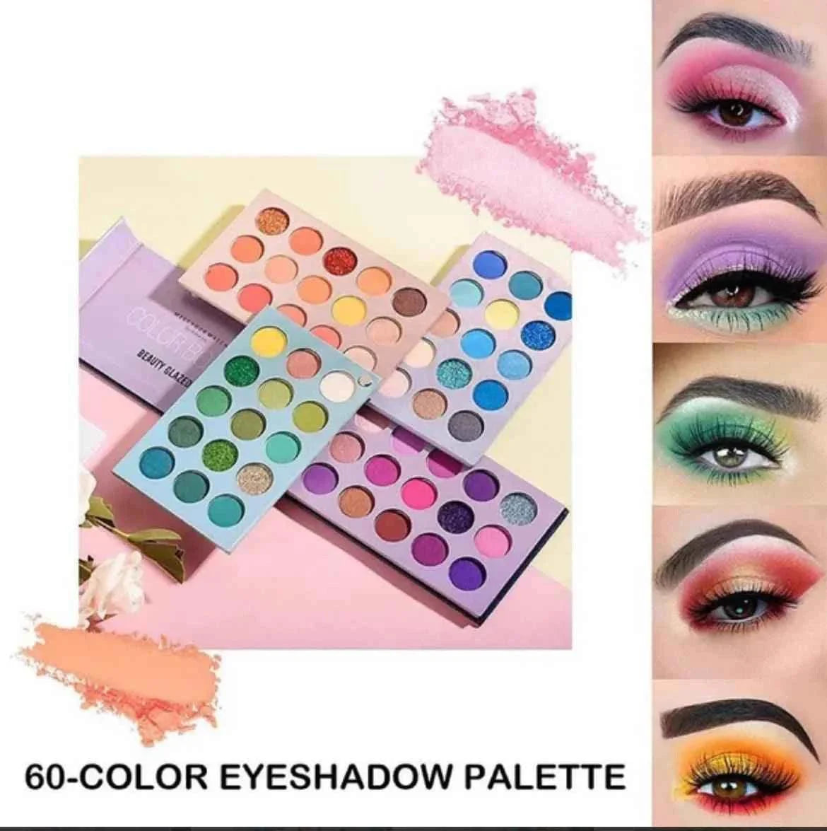 60 Colors Eyeshadow Palette for Stunning Vibrant Eye Makeup Looks