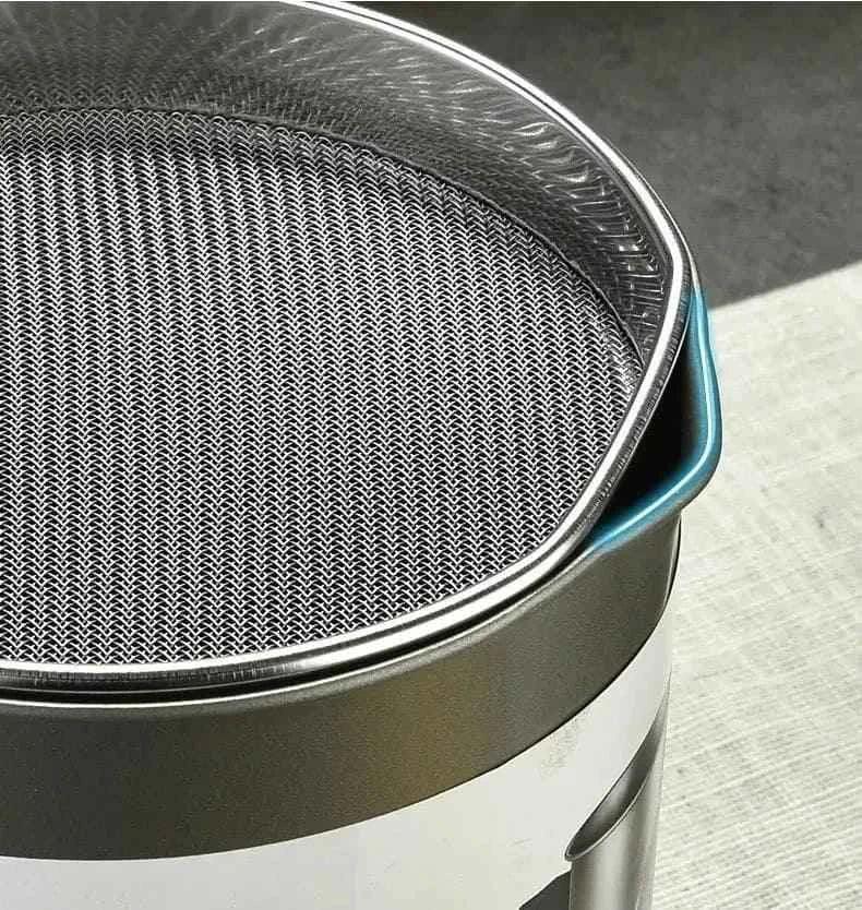 Stainless Steel Oil Filter Pot 1.4 Liter for Cooking and Frying