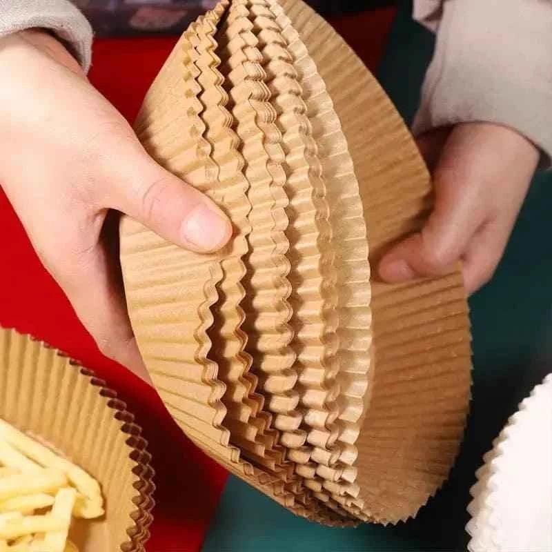50-Pack Air Fryer Liners - Non-Stick Parchment Paper for Healthy Cooking, Oil-Proof and Perfect for Air Frying