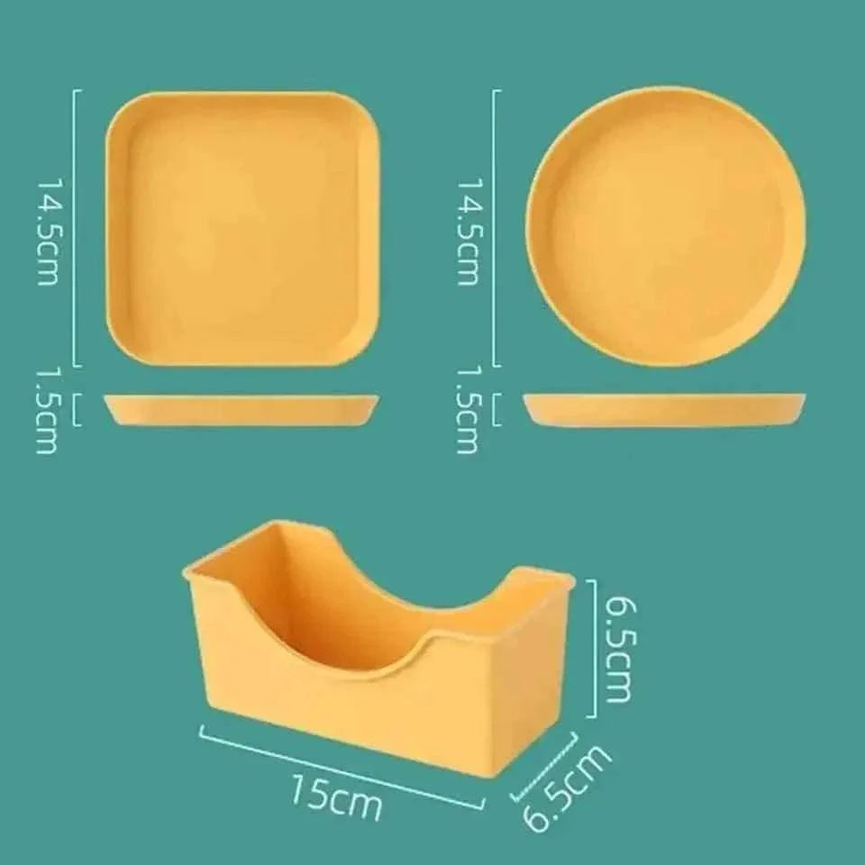 10Pcs Multi-Function Spit Bone Dish Set - Food Grade Plastic Round & Square Garbage Plates for Dining Table