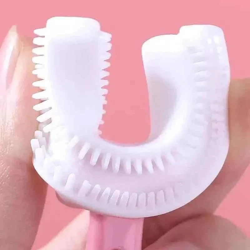 Silicone Toothbrush for Kids - Fun U Shape Design for Effective Oral Care