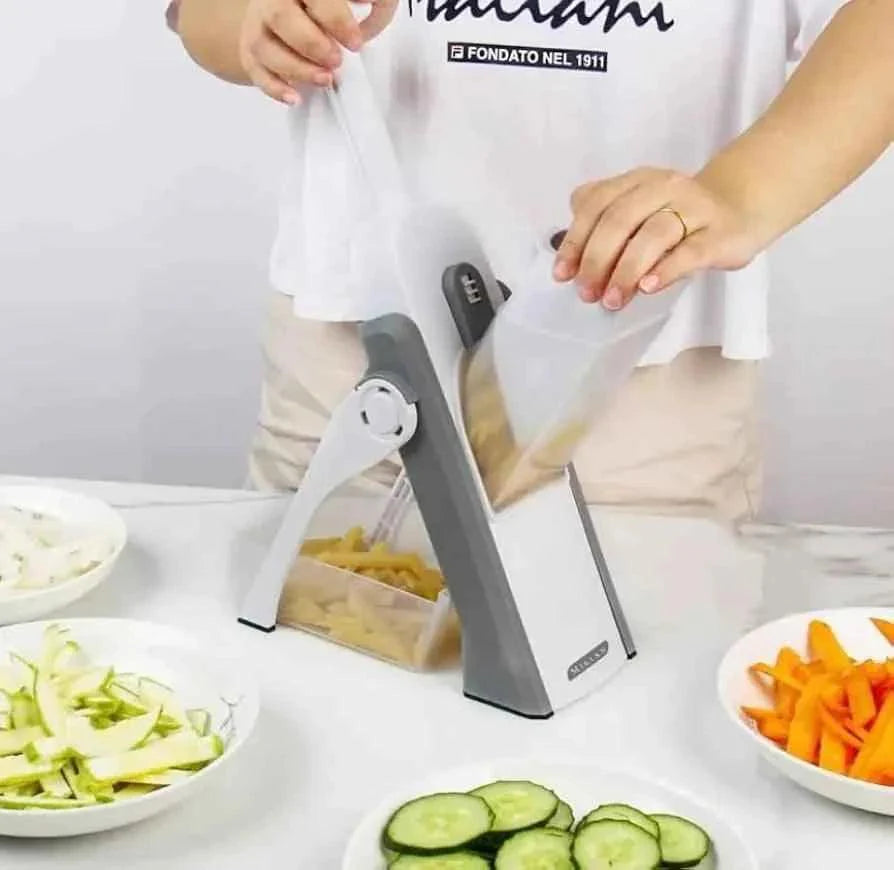5 in 1 Manual Vegetable Cutter - Versatile Kitchen Tool for Slicing, Dicing, Chopping, and Julienne