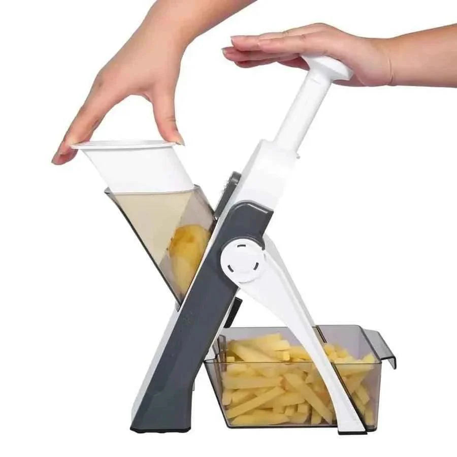 5 in 1 Manual Vegetable Cutter - Versatile Kitchen Tool for Slicing, Dicing, Chopping, and Julienne