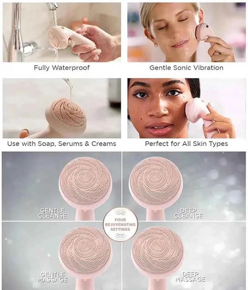Rechargeable Silicone Facial Cleansing Brush for Deep Cleaning