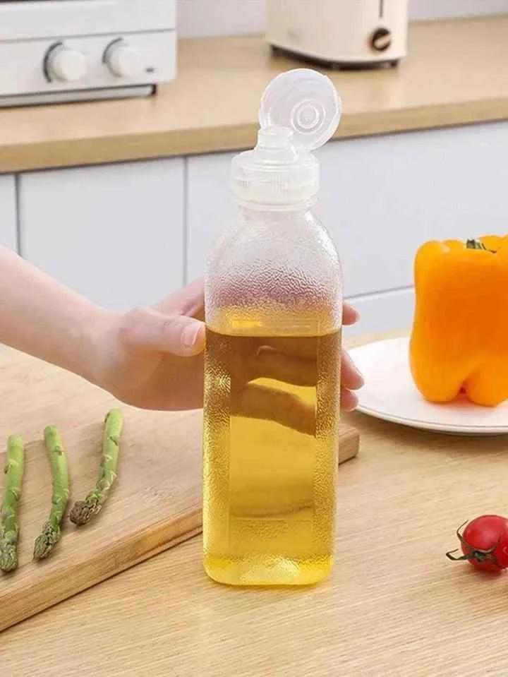 500ML Transparent Oil Bottle - Durable and Refillable Plastic Container