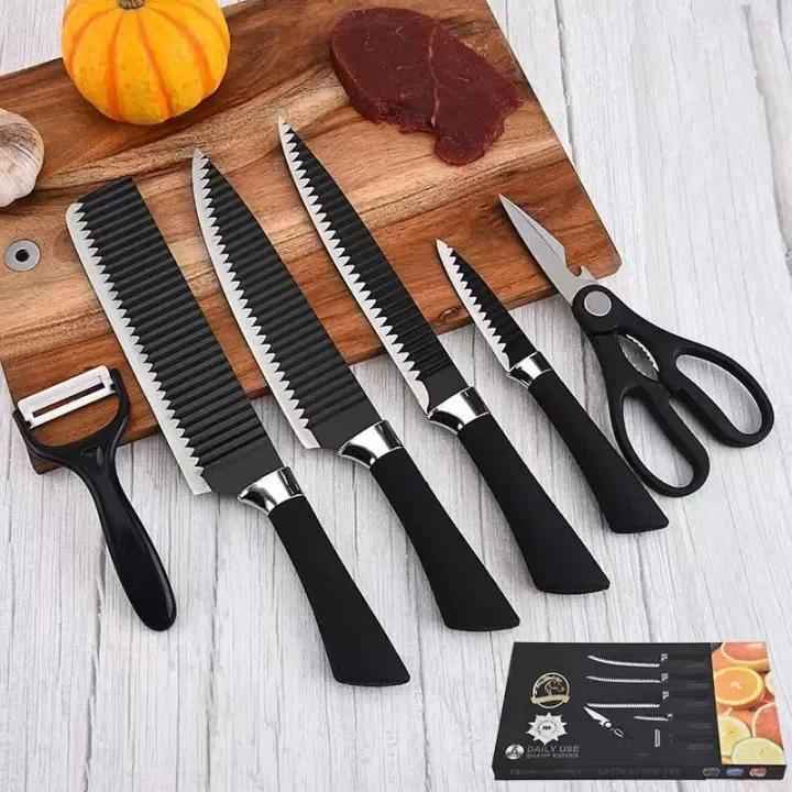 6-Piece Kitchen Knife Set with Peeler